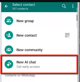 whatsapp AI chat option